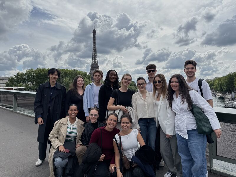 International BIP programme students gathered near the Eiffel Tower