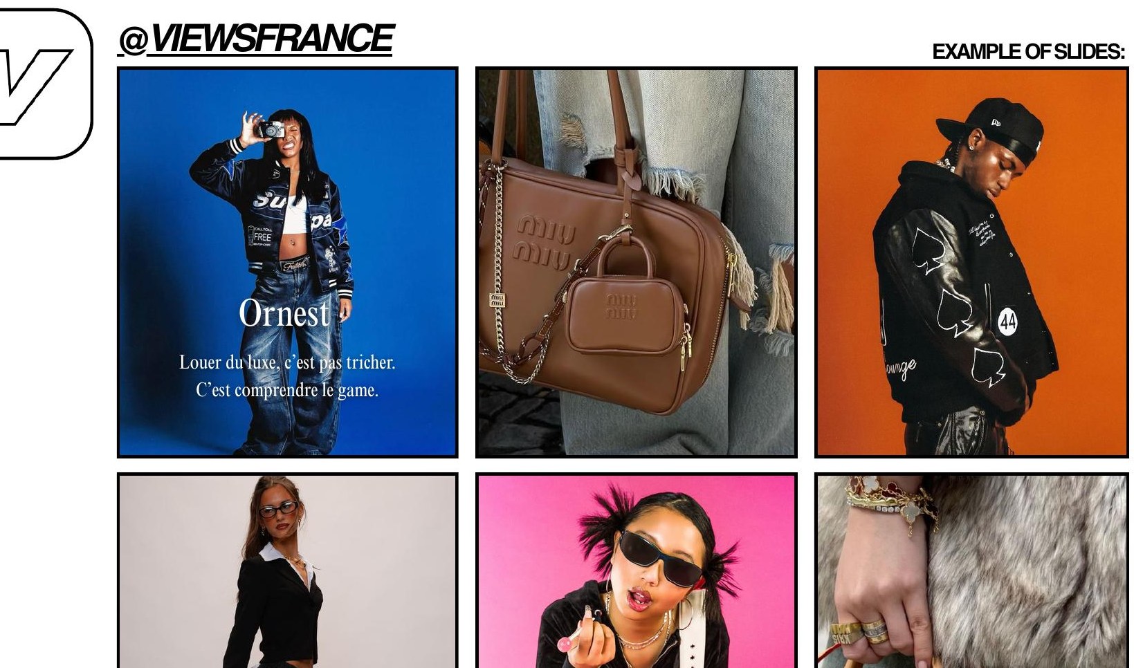 ORNEST brand content for the @viewsfrance activation